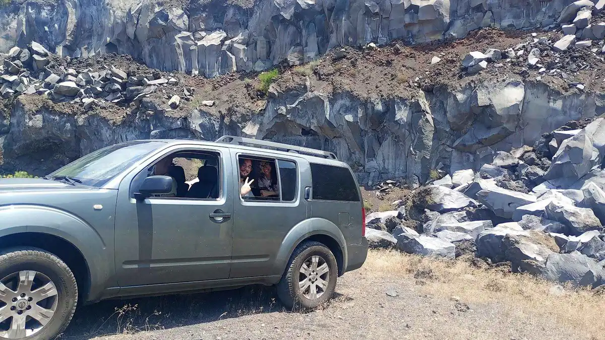 Jeep, lava caves, winery lunch on a Mount Etna tour from Taormina, Sicily